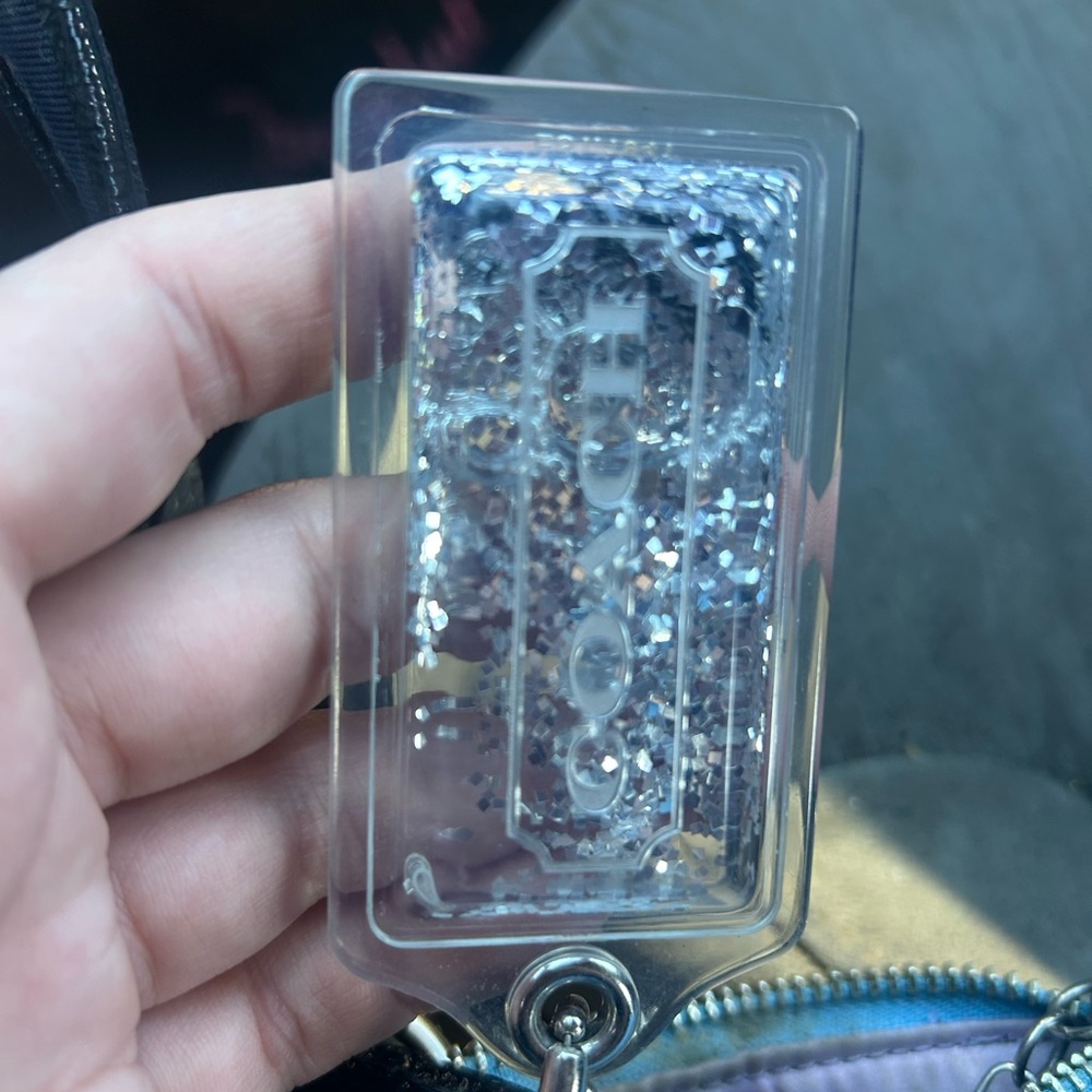 Coach Silver Sparkle Glitter Keychain - Picture 3 of 8